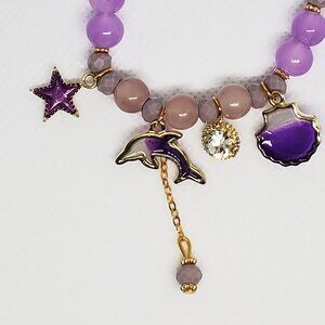 Ocean Theme Blue And Purple Stretch Bracelet For Girls and Teenage Girls
